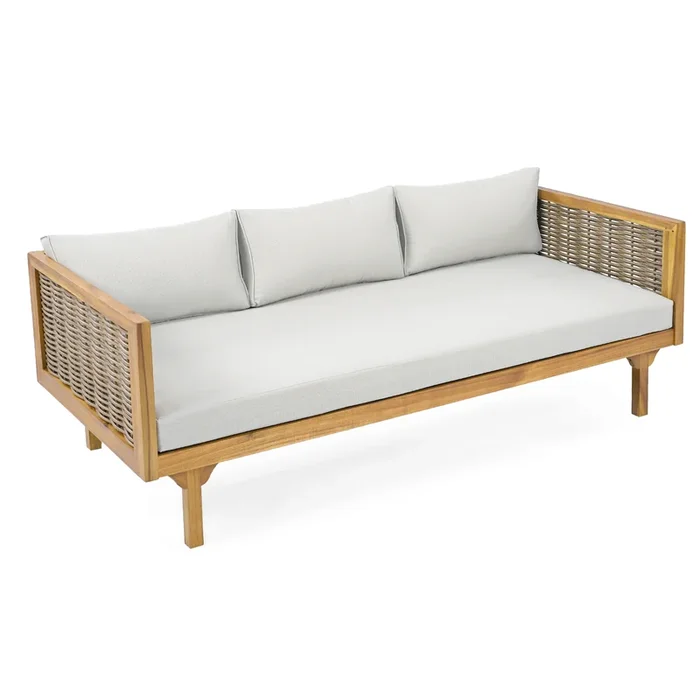 Merax 3 SEATER DAYBED WITH RATTAN ARMS
