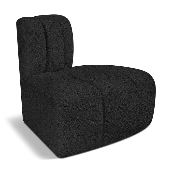 Meridian Furniture Arc Black Boucle Fabric Reverse Corner