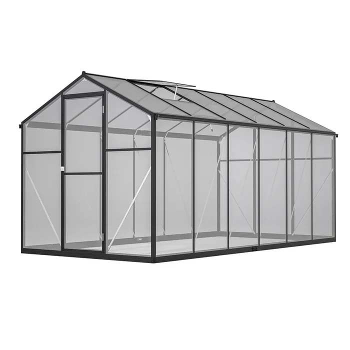 Mondawe 6’x12′ Thick Polycarbonate Greenhouse with Double Flush Door
