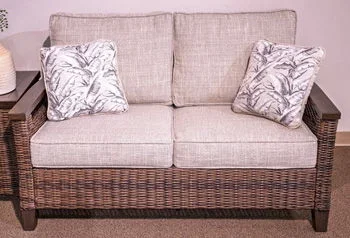 Monterey Point – Loveseat With Cushion – Dark Brown