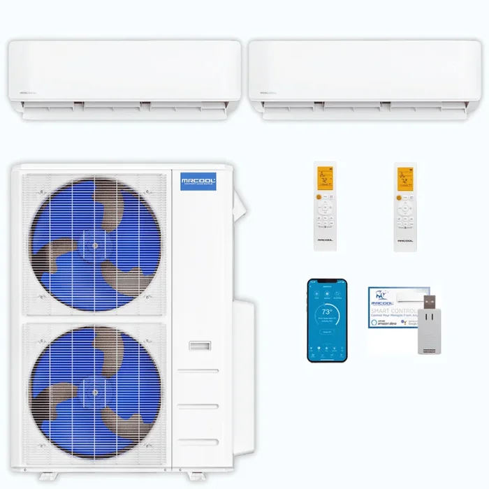 MRCOOL DIY 5th Gen 2-Zone 42,000 BTU Ductless Mini Split Air Conditioner & Heat Pump (18K+24K), DIY2-B-55HP1824