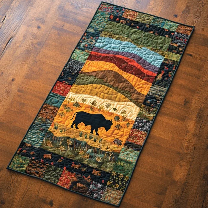 Native Bison WJ2103060CL Quilted Table Runner