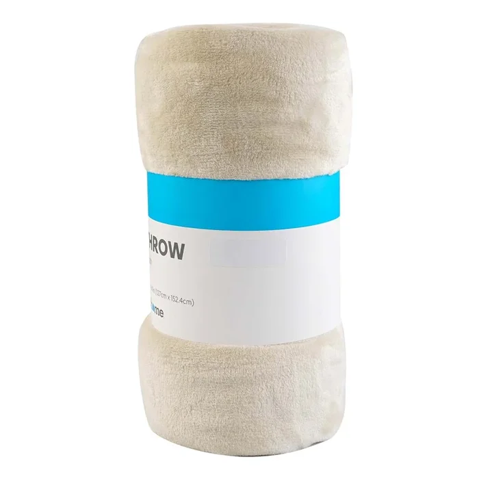Natural Micro Plush Throw Blanket, 50×60