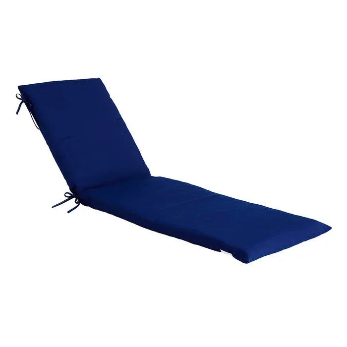 Navy Blue Canvas Outdoor Chaise Lounge Cushion