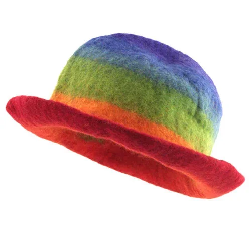 Nepalese Rainbow Felt Hat