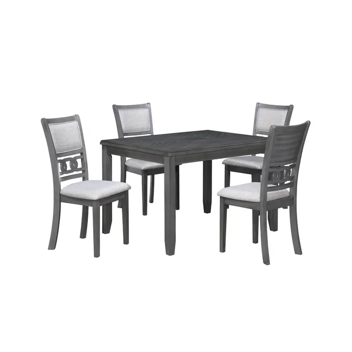 New Classic Furniture Gia D1701-548-GRY 5 pc 48″ Rectangular Dining Table & 4 Chairs – Gray