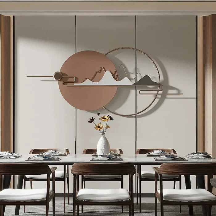 Nordic Geometric Brown Metal Wall Decor Accent