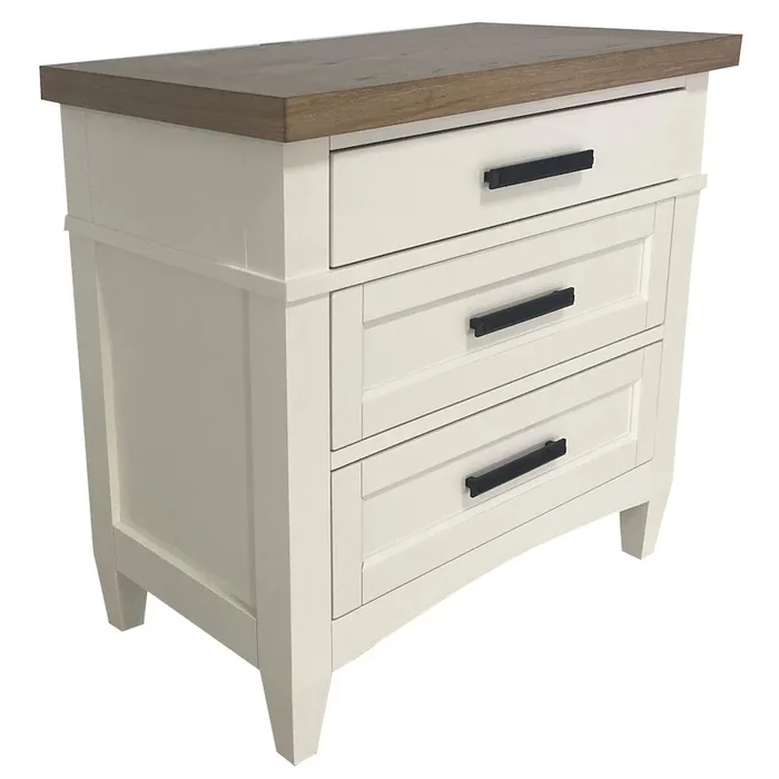 Parker House Furniture Parker House Americana Modern Bedroom 3 Drawer Nightstand with Charging Station