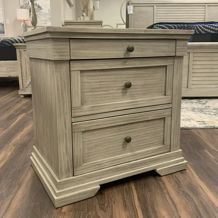 Penrose 3 Drawer Night Stand – Country Gray