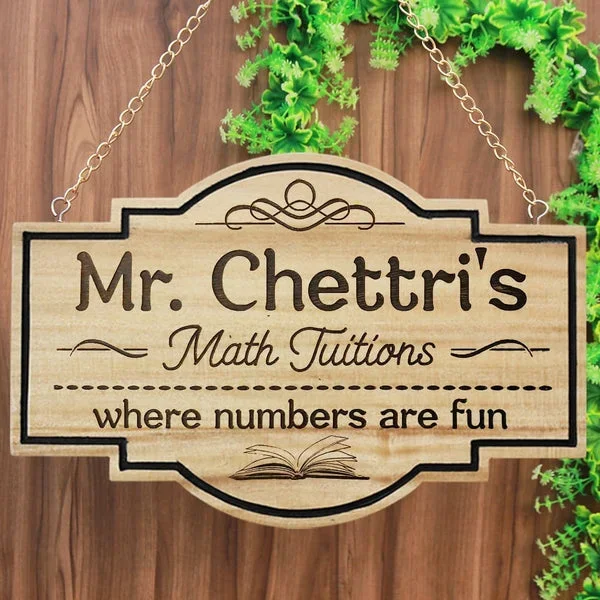 Personalized Teacher Name Plates | Hanging Wood Sign | Teacher Gifts – woodgeekstore