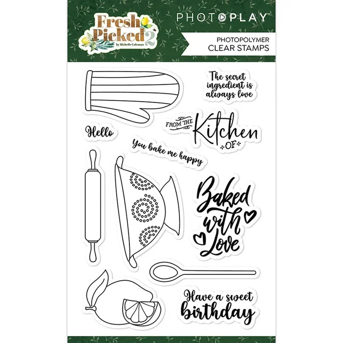 PhotoPlay Fresh Picked 2 Rubber Stamps – Reusable Stamp Set for Crafting