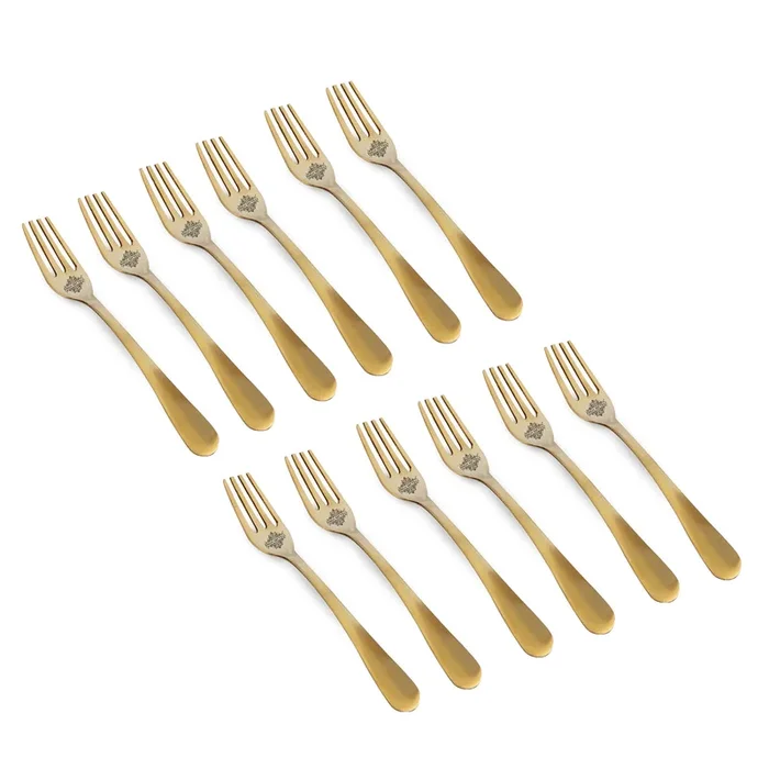 Pure Brass Fork With Matt Finsh And Antiquen Design, Length, 19.05Cm G
