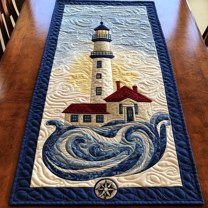 Radiant Lighthouse WN0408054CL Quilted Table Runner