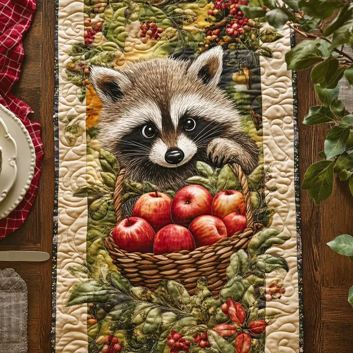 Red Apple Mischief WJ1606036CL Quilted Table Runner