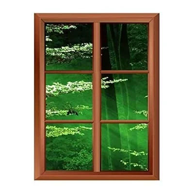 Removable Wall Sticker/Wall Mural – Lights of The Forest – Creative Window View Vinyl Sticker – 36
