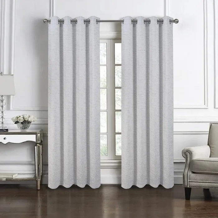 RT Designers Collection Roman Jacquard Premium & Stylish Grommet Panel 54″ x 90″ Silver