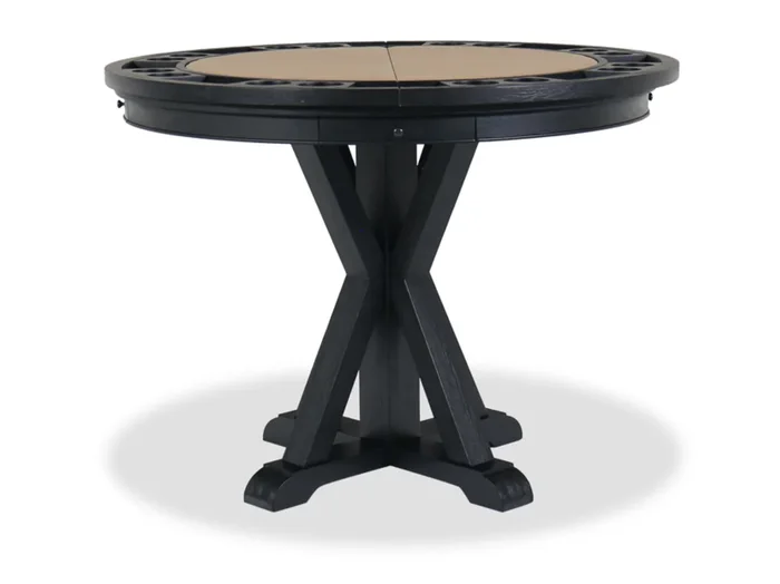 Rylie 48-inch Round Counter Dining Table with 4 Drawers and Game Top