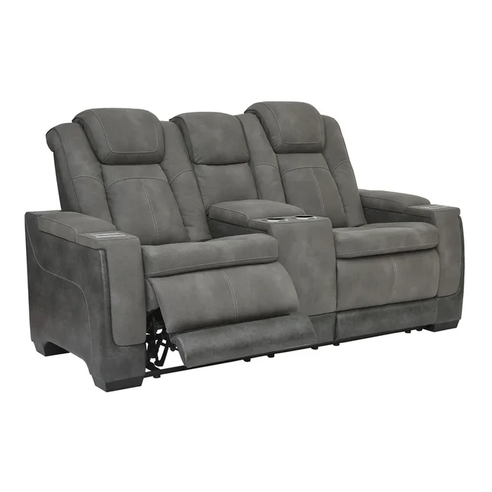 Signature Design by Ashley Next-Gen DuraPella 2200418 Power Reclining Loveseat with Console and Adjustable Headrest