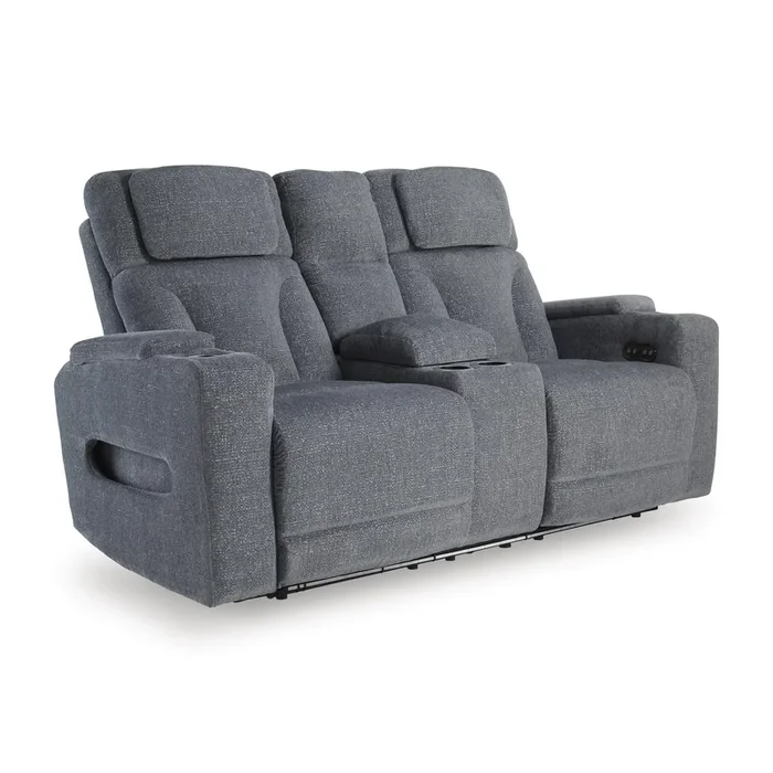 Signature Design by Ashley Studio Cave PC4980218 Power Reclining Loveseat with Console and Adjustable Headrest