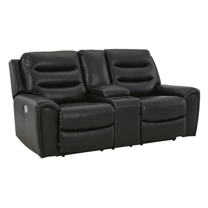 Signature Design by Ashley Warlin 6110518 Power Reclining Loveseat with Console and Adjustable Headrest