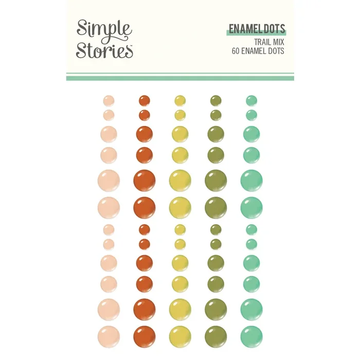 Simple Stories Trail Mix Enamel Dot Stickers for Crafting