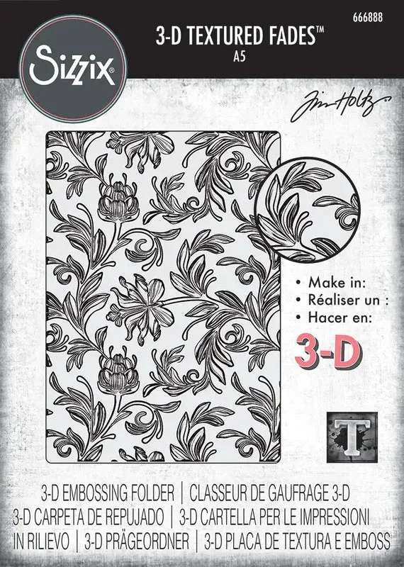 Sizzix Botanical 3-D Texture Fades Embossing Folder Large/A5 by Tim Holtz