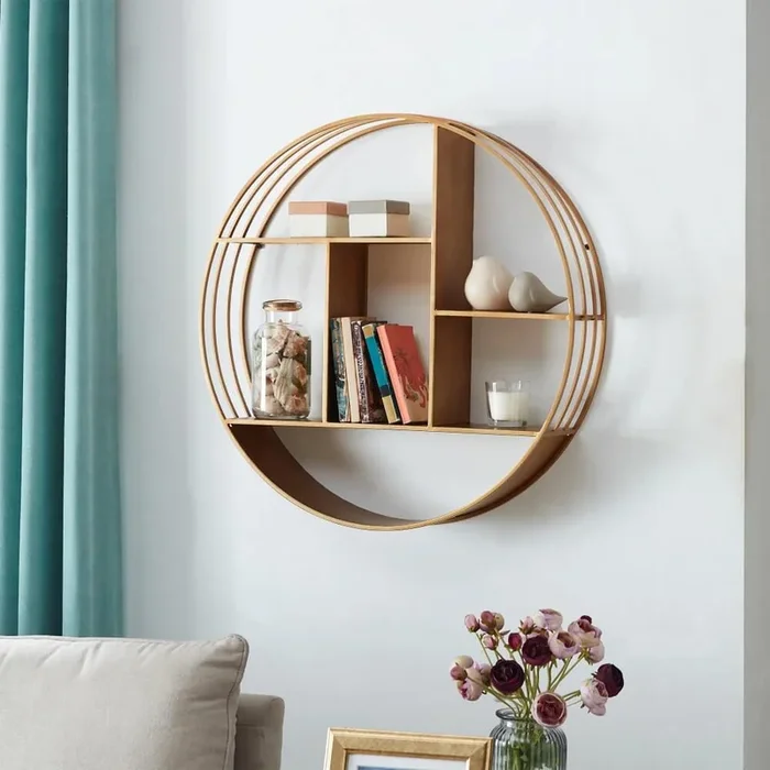 Stylish Gold Brooklyn Metal Wall Shelf for Home Decor
