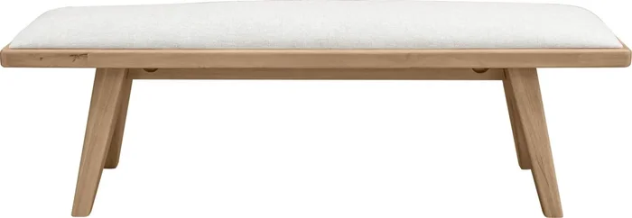 Sumire Upholstered Bench in Ginger and Natural Linen