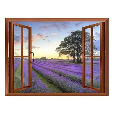 Sunrise on a Purple Filed Removable Wall Sticker/Wall Mural – 24