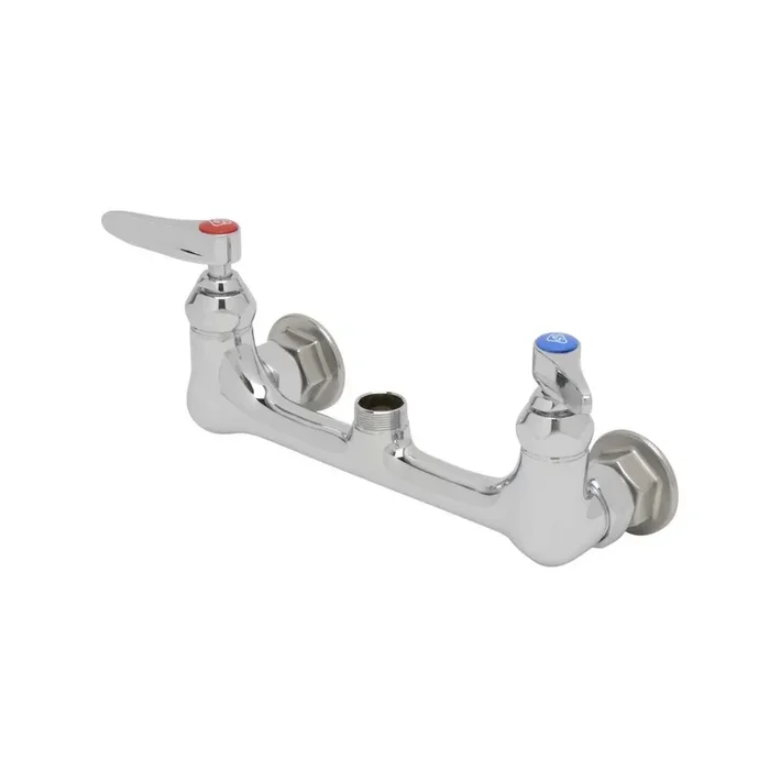 T&S Brass B-0230-LN Double Pantry Swivel Base Faucet, Wall Mount, 8