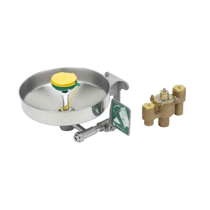 T&S Brass EW-7360B-TMV Eyewash, Wall Mount w/ Thermostatic Mixing Valve