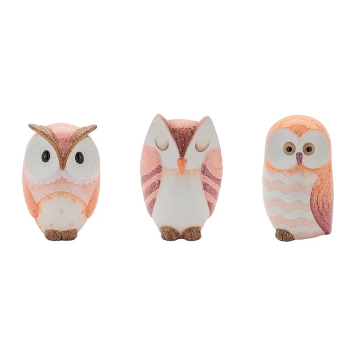 Terra Cotta Owl Décor Set (3 Pieces) for Rustic or Nature-Inspired Styling