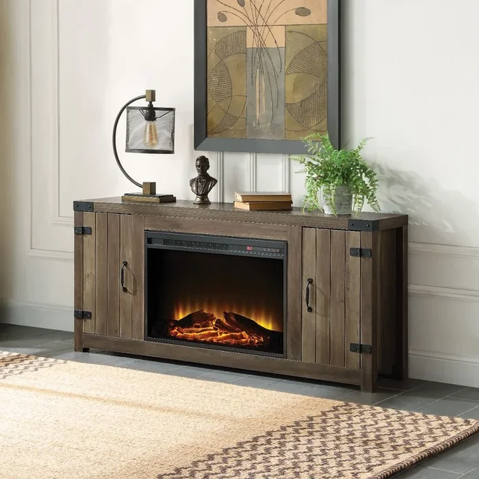 Tobias – 25″ Fireplace – Rustic Oak