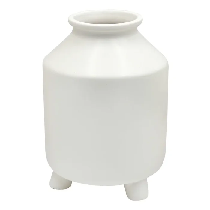 Tracey Boyd White Ceramic Vase with Feet, 7″