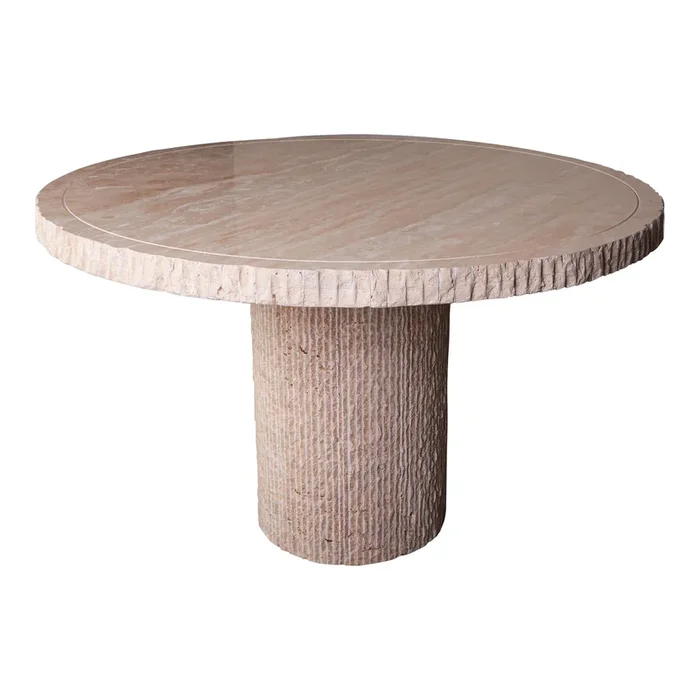 Travertine Round Dining Table 50″