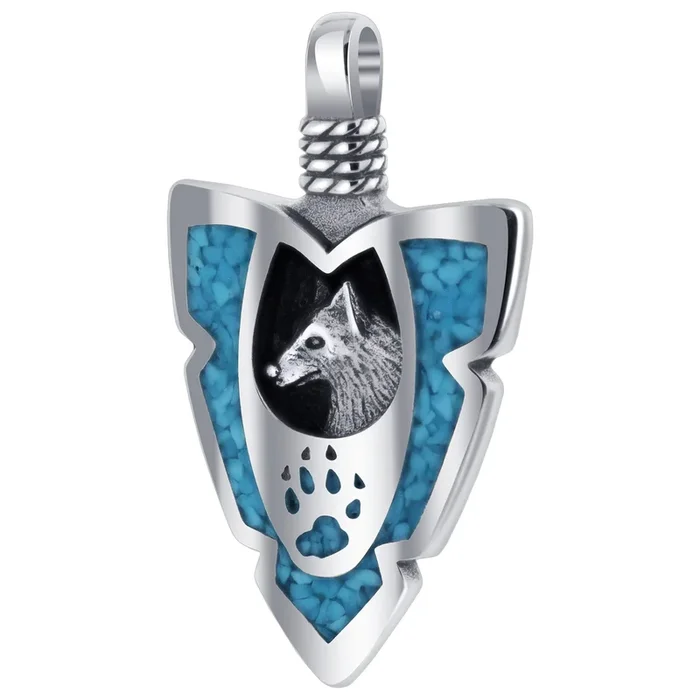 Turquoise Gemstone Wolf Paw & Claw Sterling Silver Pendant – TBPS001 – Gem Avenue