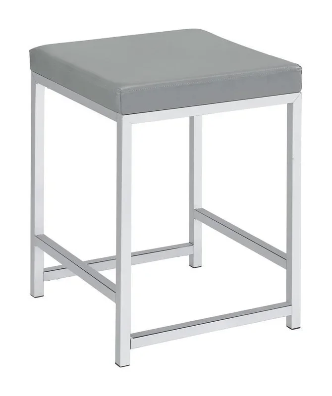 Umbridge – Upholstered Square Padded Cushion Vanity Stool – Light Gray
