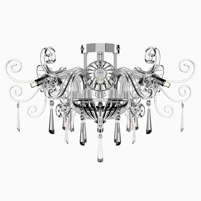 Unique 7 Light Pendant Chandelier with crystal drops