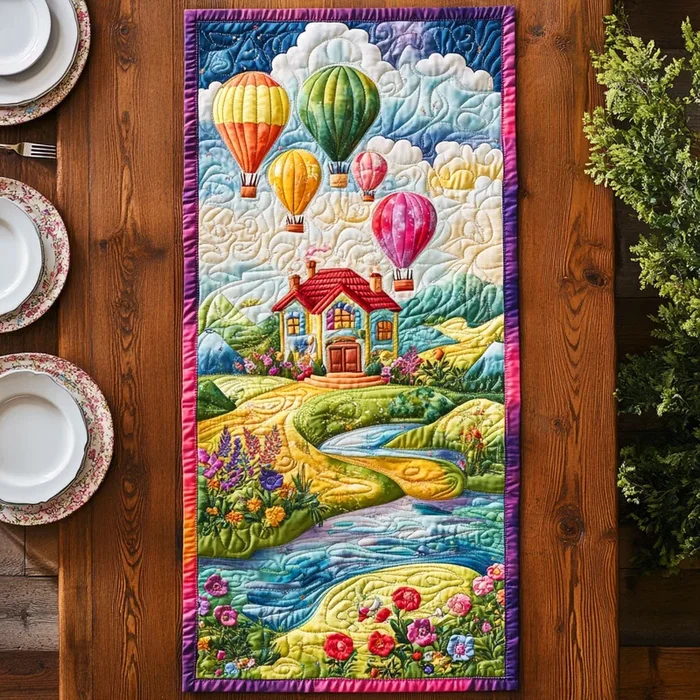 Up In The Clouds WJ1905029CL Quilted Table Runner
