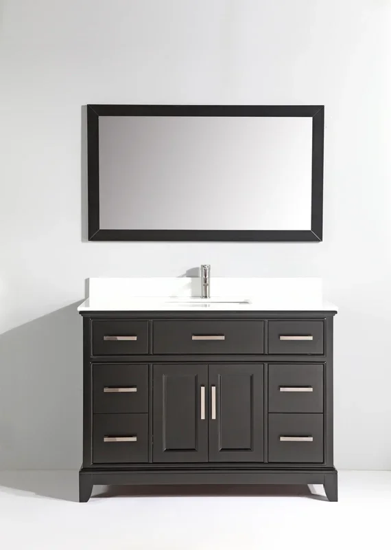 Vanity Art 48 in. Single Sink Vanity & Mirror – Espresso, VA1048E