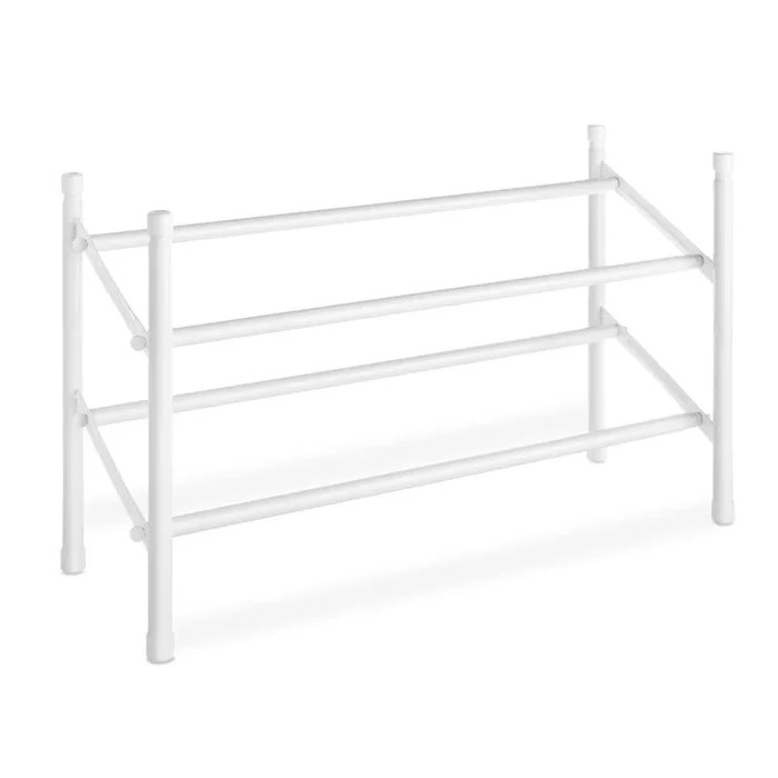 Versatile 2-Tier Shoe Organizer – Stackable Storage Rack with Open Shelves for Footwear