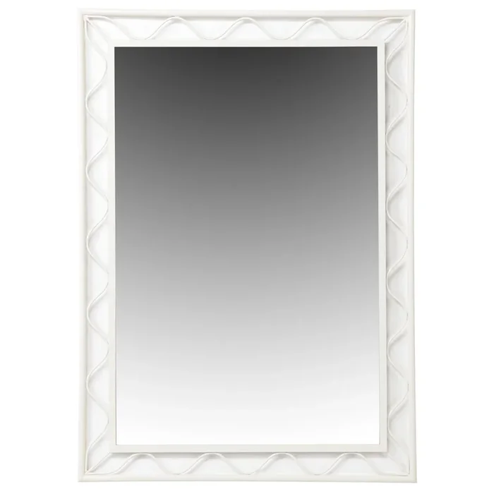Wavy White Iron Mirror