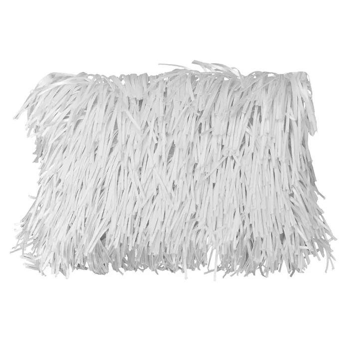 White Shag Throw Pillow, 14×20