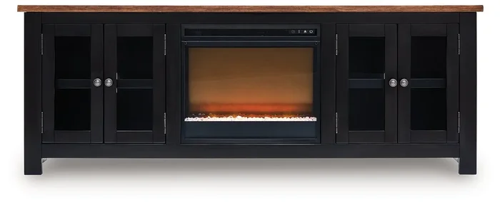Wildenauer 76″ TV Stand with Electric Fireplace