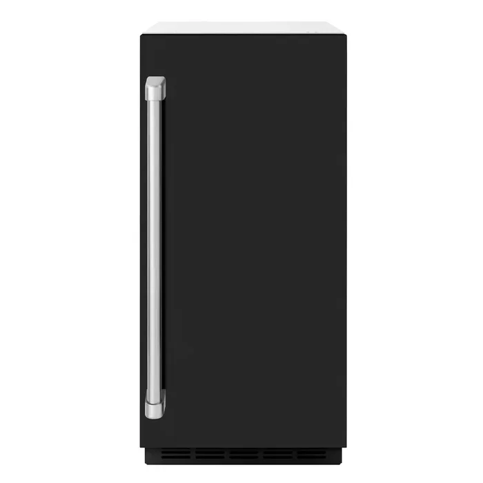 ZLINE 15″ Touchstone Gourmet Ice Maker with Drain Pump and Black Matte Door, IGMD-BLM-15