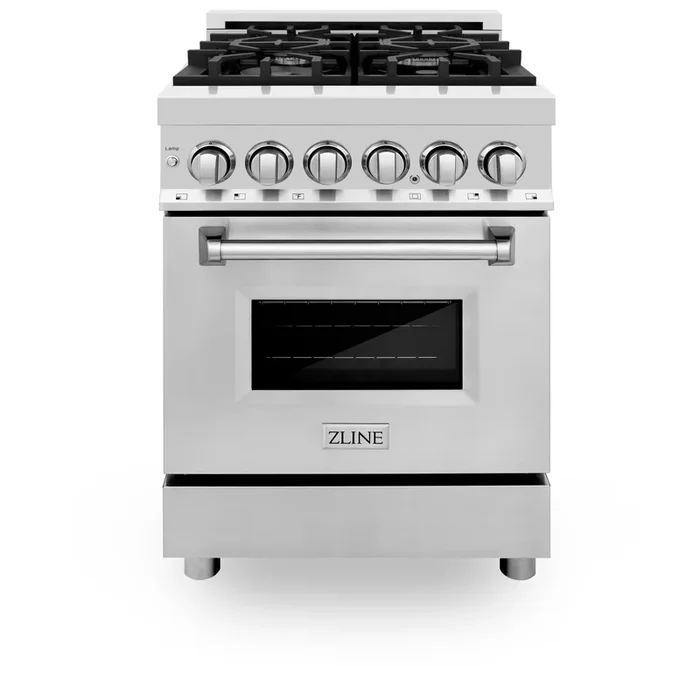 ZLINE 24 in. Professional Gas Burner/Electric Oven Stainless Steel Range, RA24